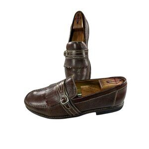 Johnston & Murphy Mens 10.5 M Brown Leather Slip On Tassel Dress Loafers
